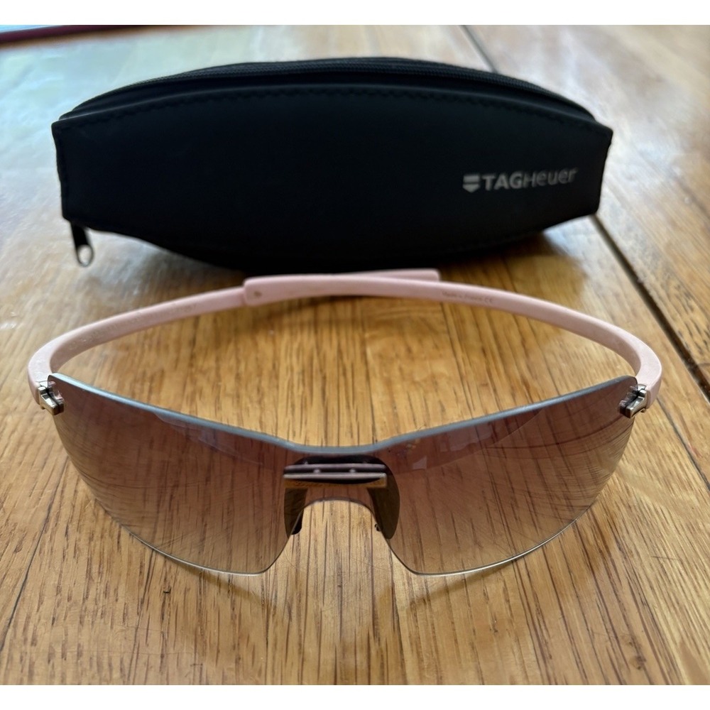 TAG Heuer 5106 Zenith Pink Rimless Shield Sunglasses Made in France